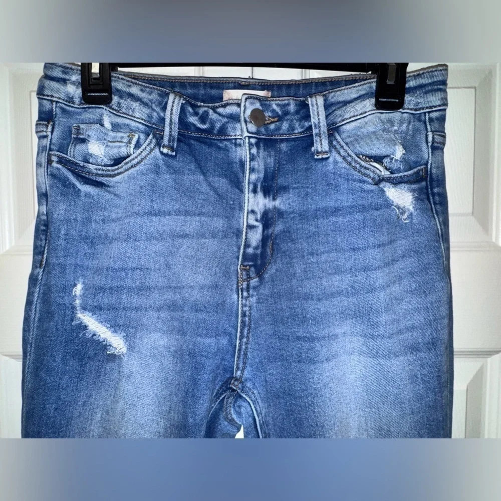 Altar’d State High Rise, distressed, super Flare Jeans size 28. GUC